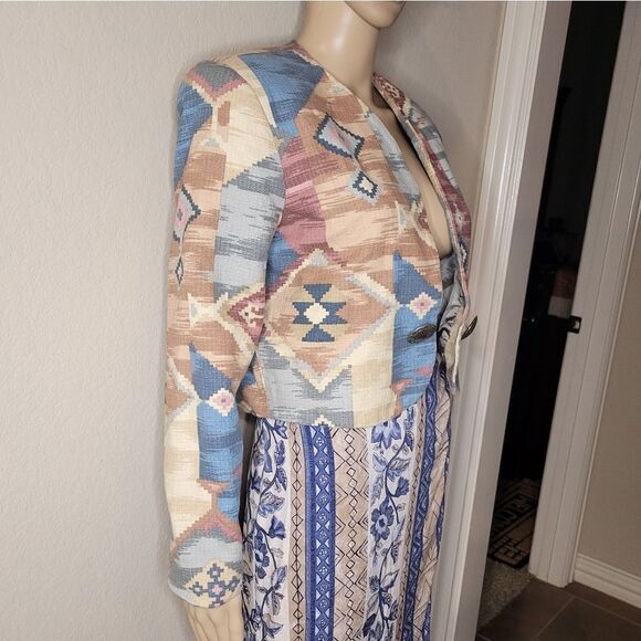 Vintage Wraps Collection abstract Southwestern Lined Blazer  - Picture 12 of 15